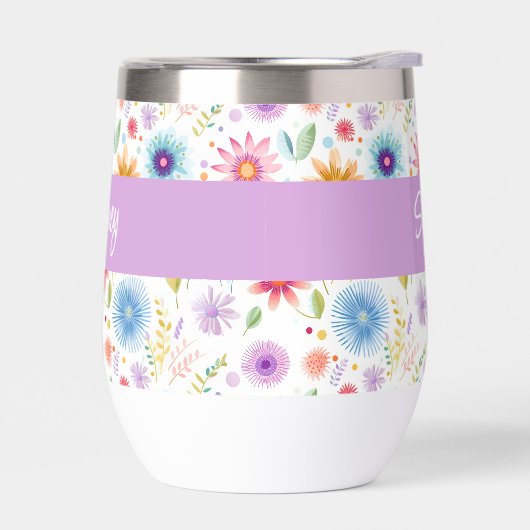 Purple Blue Pink Boho Wildflower Personalized  (左面)