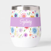 Purple Blue Pink Boho Wildflower Personalized  (背面)