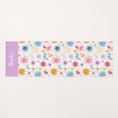 Purple Blue Pink Boho Wildflower Personalized  ヨガマット (正面(横))