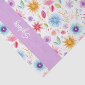 Purple Blue Pink Boho Wildflower Personalized  薄葉紙 (詳細)