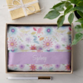 Purple Blue Pink Boho Wildflower Personalized  薄葉紙 (ギフト)