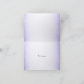 Purple Blue Pink Floral Glitter Elegant Wedding サンキューカード (内部)