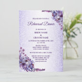 Purple Blue Pink Floral Glitter Rehearsal Dinner 招待状 (スタンド正面)