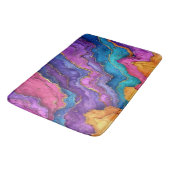 Purple Blue Pink Gold Agate Geode Marble Gemstone バスマット (アングル)