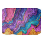 Purple Blue Pink Gold Agate Geode Marble Gemstone バスマット (正面)