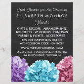 Purple, Blue & Pink Hydrangea Chalkboard Floristry チラシ (正面)