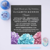 Purple, Blue & Pink Hydrangea Chalkboard Floristry チラシ (シングル)