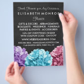 Purple, Blue & Pink Hydrangea Chalkboard Floristry チラシ (手)