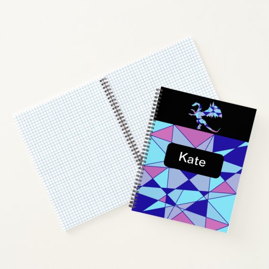Purple blue pink triangle abstract  ノートブック (内部)