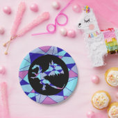 Purple blue pink triangle abstract ペーパープレート (パーティー)