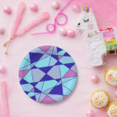 Purple blue pink triangle abstract ペーパープレート (パーティー)