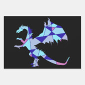 Purple blue pink triangle abstract ラッピングペーパーシート (正面2)