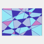 Purple blue pink triangle abstract ラッピングペーパーシート (正面)