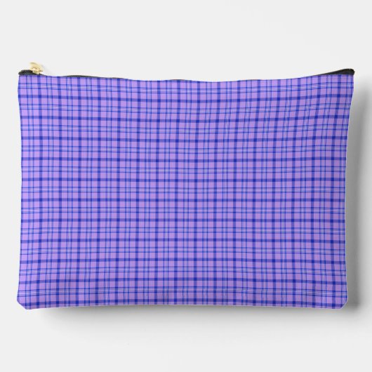 Purple Blue Plaid Classic Pattern Bright アクセサリーポーチ (正面)