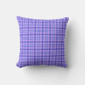 Purple Blue Plaid Classic Pattern Bright クッション (正面)