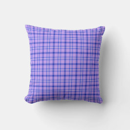 Purple Blue Plaid Classic Pattern Bright クッション