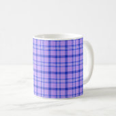 Purple Blue Plaid Classic Pattern Bright コーヒーマグカップ (正面右)