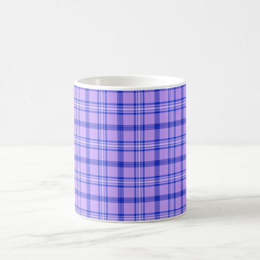 Purple Blue Plaid Classic Pattern Bright コーヒーマグカップ (中央)