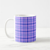 Purple Blue Plaid Classic Pattern Bright コーヒーマグカップ (左)