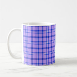 Purple Blue Plaid Classic Pattern Bright コーヒーマグカップ