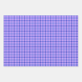 Purple Blue Plaid Classic Pattern Bright ラッピングペーパーシート