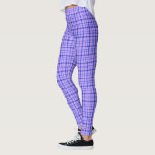 Purple Blue Plaid Classic Pattern Bright レギンス (左)