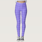 Purple Blue Plaid Classic Pattern Bright レギンス (正面)