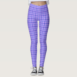 Purple Blue Plaid Classic Pattern Bright レギンス