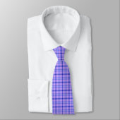 Purple Blue Plaid Classic Pattern Bright Neck Tie ネクタイ (タイ)