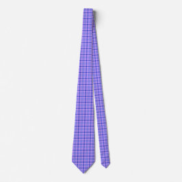 Purple Blue Plaid Classic Pattern Bright Neck Tie ネクタイ