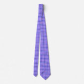 Purple Blue Plaid Classic Pattern Bright Neck Tie ネクタイ (裏面)