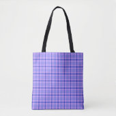 Purple Blue Plaid Classic Pattern Bright Tote Bag トートバッグ (正面)