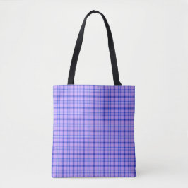 Purple Blue Plaid Classic Pattern Bright Tote Bag トートバッグ