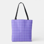 Purple Blue Plaid Classic Pattern Bright Tote Bag トートバッグ (裏面)