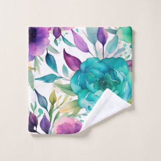 Purple Blue Rose flowers  バスタオルセット