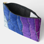 Purple Blue Silver Abstract Crackle Luxury Geode アクセサリーポーチ (見開き)