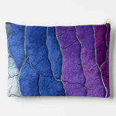 Purple Blue Silver Abstract Crackle Luxury Geode アクセサリーポーチ (裏面)