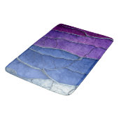 Purple Blue Silver Abstract Crackle Luxury Geode バスマット (アングル)