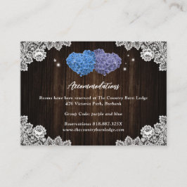 Purple Blue Wedding Hotel Accommodation Card エンクロージャーカード