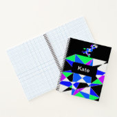 Purple blue White triangle abstract  ノートブック (内部)