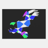 Purple blue White triangle abstract  ラッピングペーパーシート (正面2)