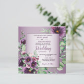 Purple Blush Floral Geometric Greenery Wedding 招待状 (スタンド正面)