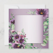 Purple Blush Floral Geometric Greenery Wedding 招待状 (裏面)
