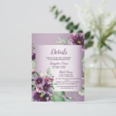 Purple Blush Flowers Geometric Greenery Detail エンクロージャーカード (スタンド正面)