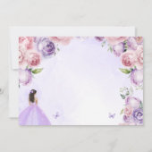 Purple Blush Gold Floral Watercolor Quinceañera セーブザデート (裏面)