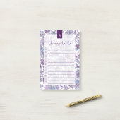 Purple BohoヴィンテージフローラのTo-Doリスト ポストイット (デスク上)