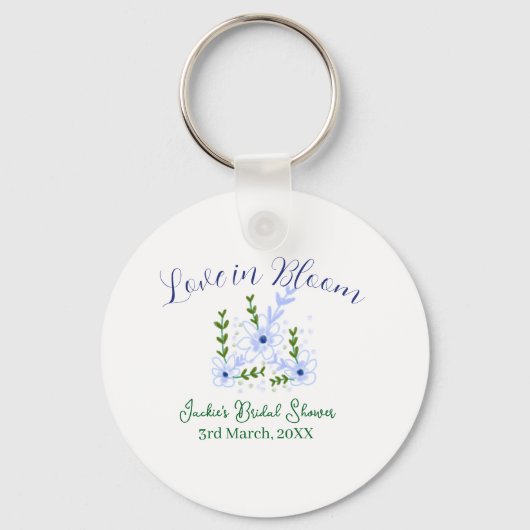 Purple boho love in Bloom bridal shower name retro キーホルダー (正面)