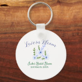 Purple boho love in Bloom bridal shower name retro キーホルダー (裏面)
