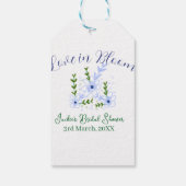 Purple boho love in Bloom bridal shower name retro ギフトタグ (裏面)