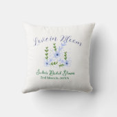 Purple boho love in Bloom bridal shower name retro クッション (裏面)